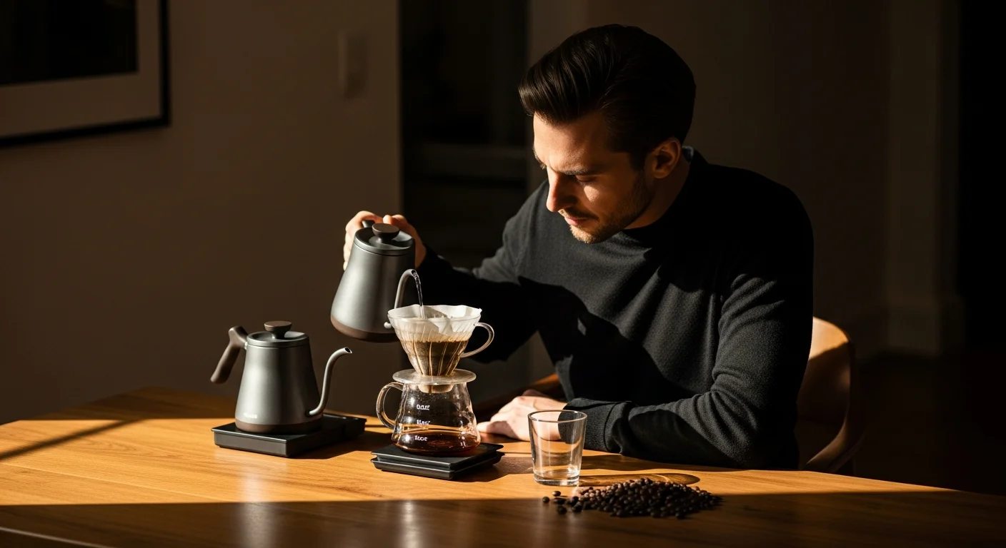 Café preparado na prensa francesa