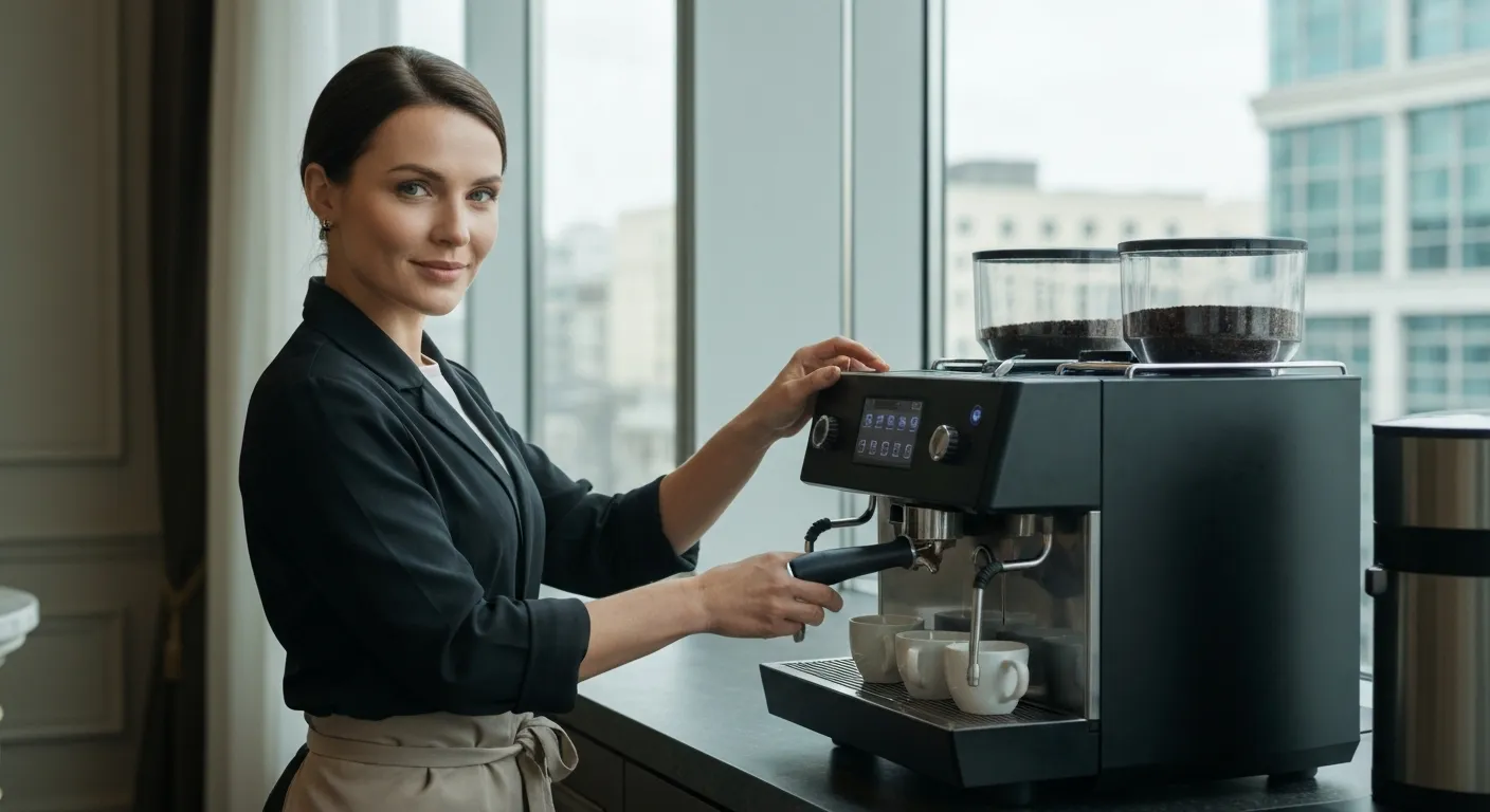 Máquina de café automática e design sofisticado