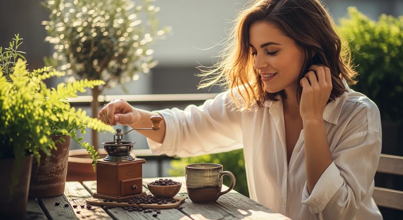 Moagem fresca e ritual do café em casa